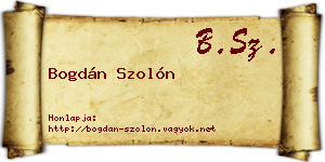 Bogdán Szolón névjegykártya